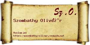 Szombathy Olivér névjegykártya